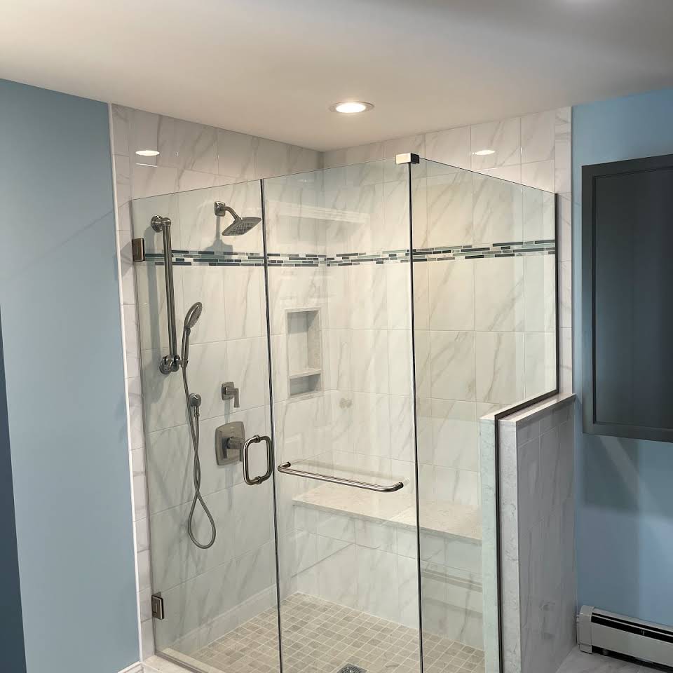 large custom glass shower replacement